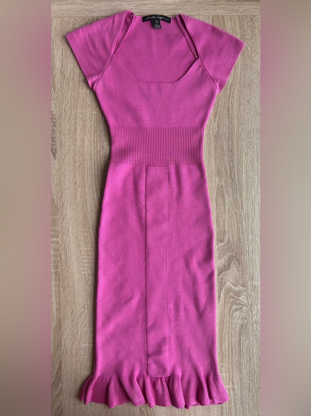 Sandra Angelozzi Silk Pink Bodycon Y2K Fitted Feminine XS